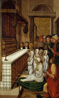 Deacon Collection: Six Resurrections before the Relics of Saint Stephen. Artist: Gasco, Pere (1502 / 05-1546)