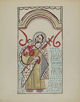 Retablo Prints: Retablo, 1935/1942. Creator: Unknown