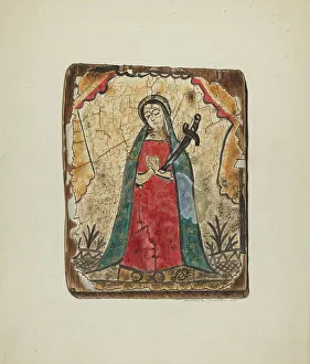 Retablo Prints: Retablo, 1937. Creator: Ranka S. Woods