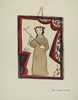 Retablo-Santa Rita, c. 1937. Creator: Majel G. Claflin