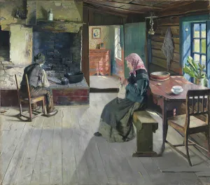 Knitting Prints: The retired Farmers, 1888, 1888. Creator: Gustav Wentzel