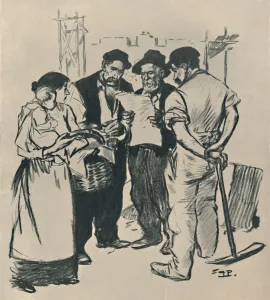 Steinlen Prints: Retour En Arriere, c1894, (1919). Artist: Theophile Alexandre Steinlen