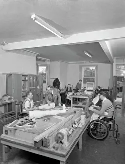 Retraining at a paraplegic centre in Pontefract, West Yorkshire, 1960