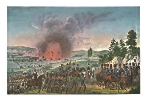 Couche Gallery: Retreat of the French after the battle of Leipzig, 19 October 1813, (c1850). Artists