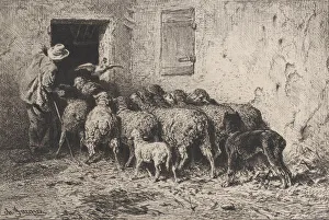 The Return, 1864. Creator: Charles Emile Jacque