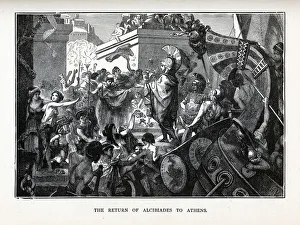 Vogel Prints: The Return of Alcibiades to Athens, 1882. Artist: Vogel, Hermann (1854-1921)