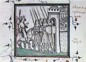 Images Dated 21st November 2006: The return of Charles VI of France after the Battle of Rosbecque, 1382, (14th-15th century)