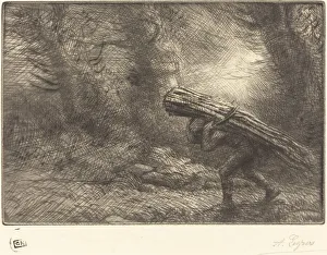 Carrying On Back Collection: Return to the Cottage (Le retour a la chaumiere). Creator: Alphonse Legros