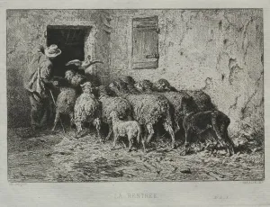 Charles émile Jacque French Gallery: The Return. Creator: Charles-Emile Jacque (French, 1813-1894)