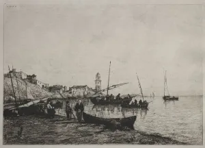 Adolphe Appian French Prints: Return of the Fishing Boats at Collioure