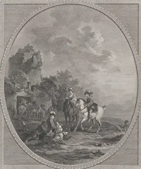 Falconer Prints: Return from the Game Hunt, 1786. 1786. Creator: Nicolas Colibert