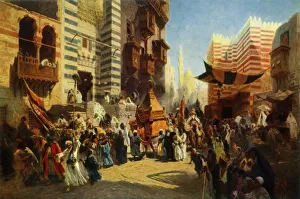 Return of the Holy Carpet from Mekka to Cairo, 1876, (1965). Creator: Konstantin Makovsky