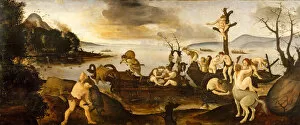 Tempera And Oil On Wood Collection: The Return from the Hunt, ca. 1494-1500. Creator: Piero di Cosimo