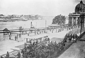 Lestrange Robert Augustus Henry Prints: Return of the Light Horse, Custom's House, Brisbane, Queensland, 1919