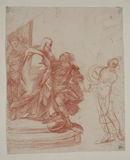 Cream Prints: The Return of the Prodigal Son, between 1650 and 1700. Creator: Guillaume Courtois