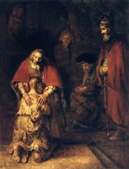 Back View Collection: The Return of the Prodigal Son, c1668. Artist: Rembrandt Harmensz van Rijn