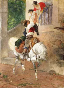 Mother And Child Collection: Return of a Roman shepherd home, 1851-1852. Creator: Briullov, Karl Pavlovich (1799-1852)