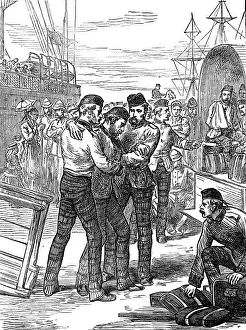Portsmouth Prints: Return of troops from the Ashantee War: landing of the sick and wounded