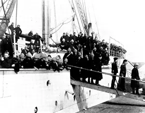 Docks Prints: Return of troops from the Indian Frontier Campaign:the steam-ship 'Nubia' at Southampton