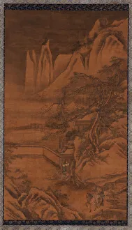 Hanging Scroll Mounted On Panel Prints: Returning Home in the Snow, Ming dynasty, 16th century. Creator: Unknown