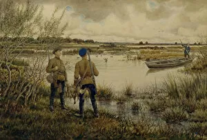 Borsoy Gallery: Returning from the hunting, 1937. Artist: Lissner, Ernest Ernestovich (1874-1941)