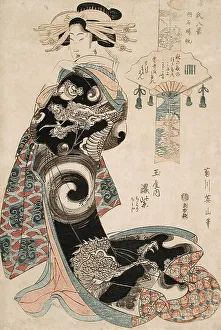 Returning Sails of Akashi: Koimurasaki of the Tamaya, between c1814 and c1817. Creator: Kikugawa Eizan