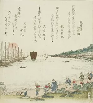 Returning sails at Takanawa, Japan, c. 1820s. Creator: Ikeda Eisen