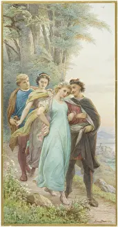 Shakespeare Prints: The reunited bridal couples on their way out of the forest