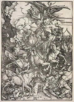 Revelation of St. John: The Four Horsemen, 1511. Creator: Albrecht Dürer (German, 1471-1528)