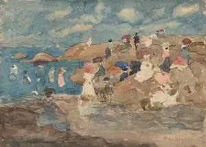 Umbrella Prints: Revere Beach, c. 1896. Creator: Maurice Brazil Prendergast