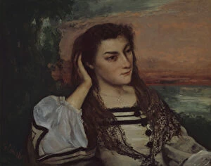 Painting And Sculpture Of Europe Gallery: Reverie (Portrait of Gabrielle Borreau), 1862. Creator: Gustave Courbet