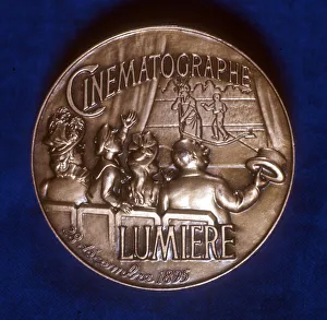 Reverse of medal commemorating 50 years of cinematography by the Lumiere brothers, 1945 Reverse of medal commemorating 50 years of cinematography by the Lumiere brothers, 1945