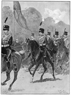 Brigade Gallery: Review of the 1st Yeomanry Brigade by the queen in Windsor Park, 1894.Artist: William Barnes Wollen
