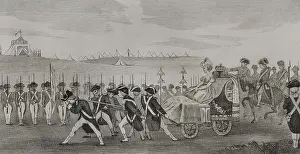 Review of Badajoz, Spain, 1801, (1851). Creator: LTL