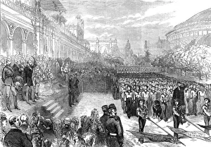 Albert Hall Prints: Review of drilled schools by the Prince and Princess of Wales