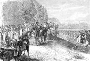 Cavalry Officer Prints: Review before the Emperor and the Prince of Wales in the Bois de Boulogne