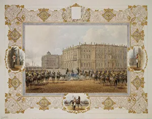 Review of the Horse-Guardsmen Regiment in Front of the Winter Palace, 1850s Review of the Horse-Guardsmen Regiment in Front of the Winter Palace, 1850s