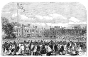 Edward Stanley Prints: The Review of Lancashire Rifle Volunteers in Knowsley Park - the Earl and Countess of