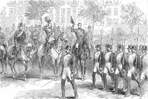 Raising Hat Prints: Review at Madrid before the Prince of Wales and the King of Spain: the Guardia Civile