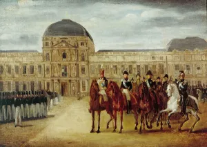 1st Arrondissement Prints: Review passing in front of Tuileries Palace, around 1820. Creator: Unknown