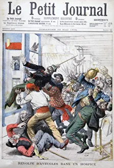 Hospice Prints: Revolt by blind men in a hospice, France, 1904