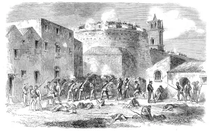 Citadel Prints: The Revolution in Sicily - the English Battalion at the foot of the round tower of
