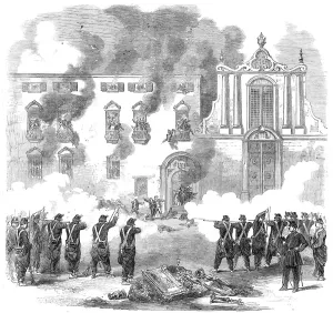 Nuns Prints: The Revolution in Sicily - massacre of people by the royal troops
