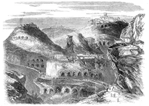 Grotto Prints: The Revolution in Sicily - View of Castrogiovanni - from a sketch by our special correspondent