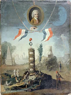 Rousseau Jean Jacques Prints: Revolutionary allegory, 1794. Creator: Nicolas Henri Jeaurat de Bertry