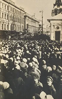 Revolutionary crowds at the Tverskaya, Moscow, Russia, c1905-c1917(?)