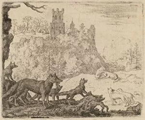 Badger Collection: Reynard Departs with the Badger, probably c. 1645 / 1656. Creator: Allart van Everdingen