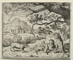 Allart Van Everdingen Dutch Prints: Reynard the Fox: The Badger Calls Reynard to Court. Creator: Allart van Everdingen (Dutch