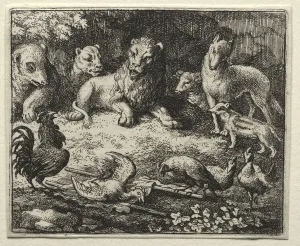 Allart Van Everdingen Dutch Prints: Reynard the Fox: The Complaint of the Cock