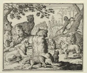 Reynard the Fox: Lion Orders Search for Reynard. Creator: Allart van Everdingen (Dutch, 1621-1675) Reynard the Fox: Lion Orders Search for Reynard. Creator: Allart van Everdingen (Dutch, 1621-1675)